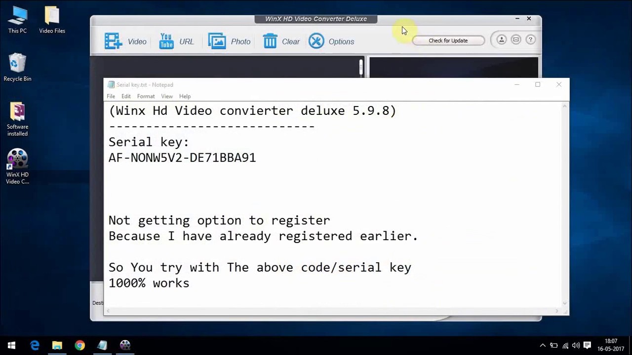 any video converter registration code